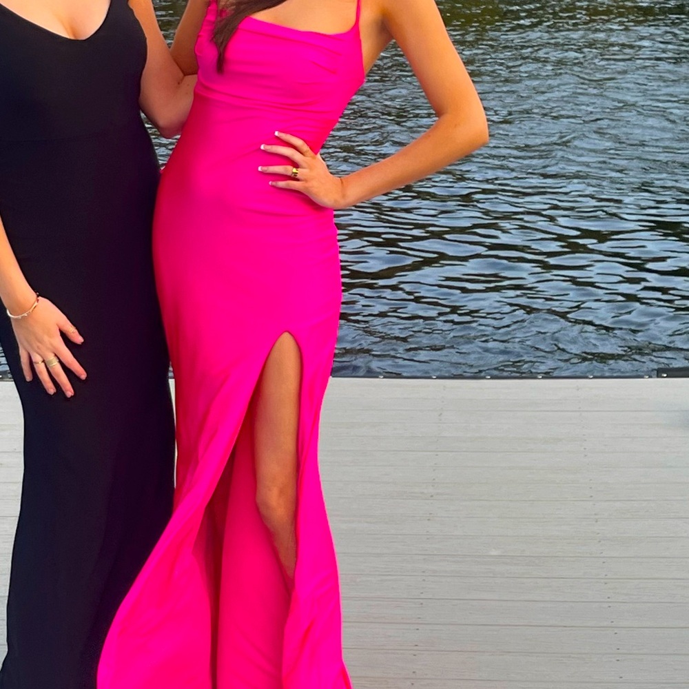 Hot pink prom dress